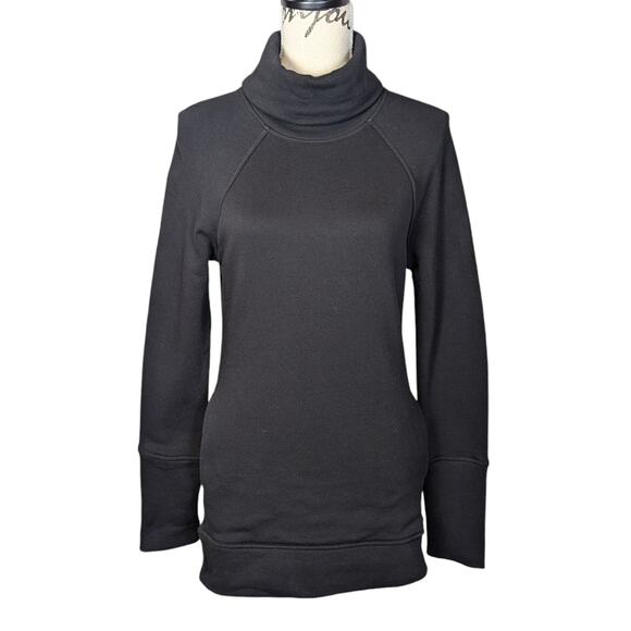 Saint + Sofia Turtleneck Cotton Sweatshirt Black - Picture 16 of 16